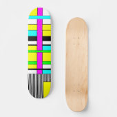 Helderheid abstracte geometrische neonpatroonwerpl persoonlijk skateboard (Voorkant)