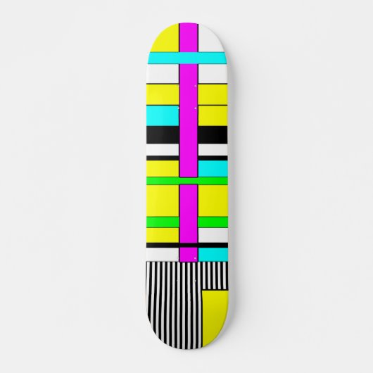 Helderheid abstracte geometrische neonpatroonwerpl persoonlijk skateboard (Voorkant)