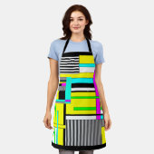 Helderheid abstracte geometrische neonpatroonwerpl schort (Gedragen)