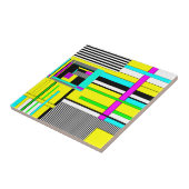 Helderheid abstracte geometrische neonpatroonwerpl tegeltje (Zijkant)