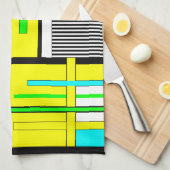 Helderheid abstracte geometrische neonpatroonwerpl theedoek (Quarter Fold)