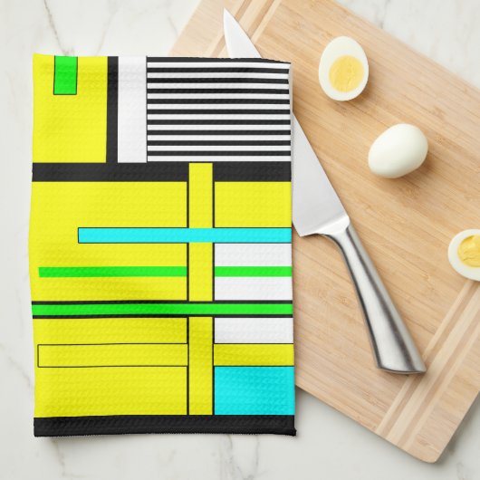 Helderheid abstracte geometrische neonpatroonwerpl theedoek (Quarter Fold)