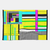 Helderheid abstracte geometrische neonpatroonwerpl theedoek (Horizontaal)