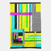 Helderheid abstracte geometrische neonpatroonwerpl theedoek (Verticaal)