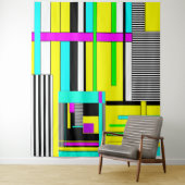 Helderheid abstracte geometrische neonpatroonwerpl wandkleed (In situ)