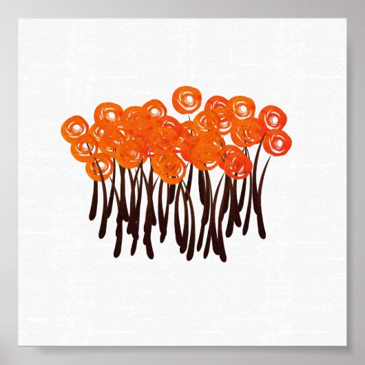 Helderheid Abstracte moderne Waterverf Art Rozen a Poster (Voorkant)