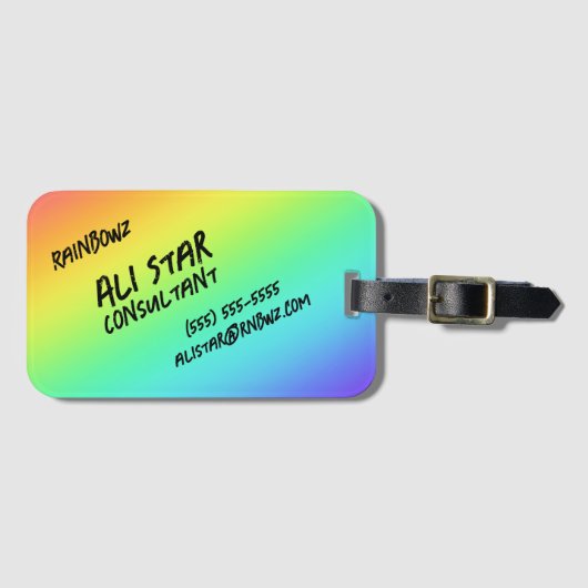 Helderheid Bagagelabels voor regenbooggradiënt (Voorkant (horizontaal))