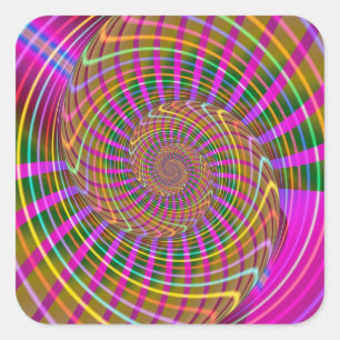 Helderheid Cool Geometric Fractal Patroon Vierkante Sticker