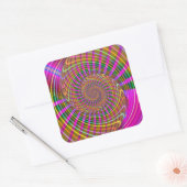 Helderheid Cool Geometric Fractal Patroon Vierkante Sticker (Envelop)