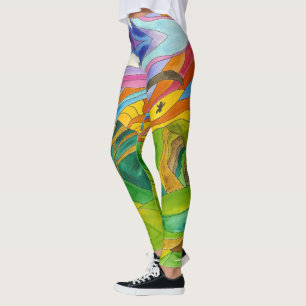 Helderheid door Waterverf op leeslijfwerkingen Leggings