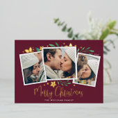 Helderheid | Drie foto Folie Feestdagenkaart (Staand Voorkant)