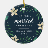 Helderheid | Eerste kerstfoto met huwelijk Keramisch Ornament (Voorkant)