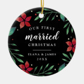 Helderheid | Eerste kerstfoto met huwelijk Keramisch Ornament (Voorkant)