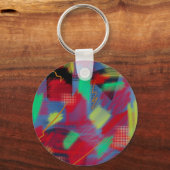Helderheid en Abstracte digitale kunstmonogram Sleutelhanger (Achterkant)