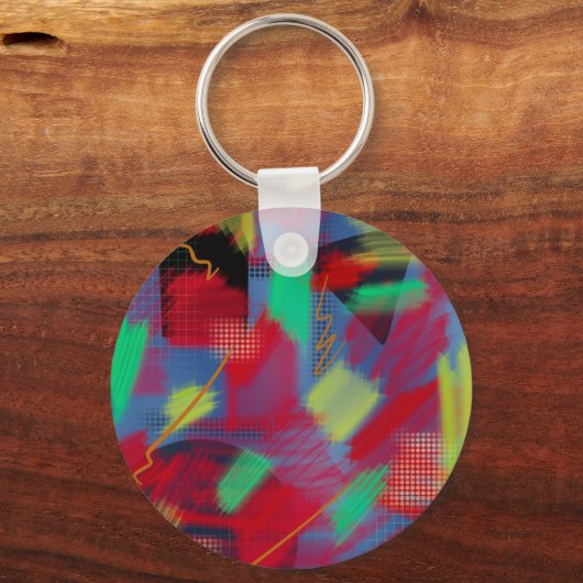 Helderheid en Abstracte digitale kunstmonogram Sleutelhanger (Achterkant)