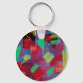 Helderheid en Abstracte digitale kunstmonogram Sleutelhanger (Achterkant)