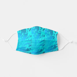 Helderheid en blauw abstract ontwerp stoffen mondkapje