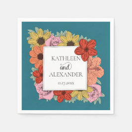 Helderheid en Blauwgroen blauw huwelijk Servet