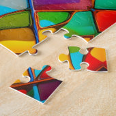 Helderheid en Glas in lood, kleurrijk Legpuzzel (Zijkant)