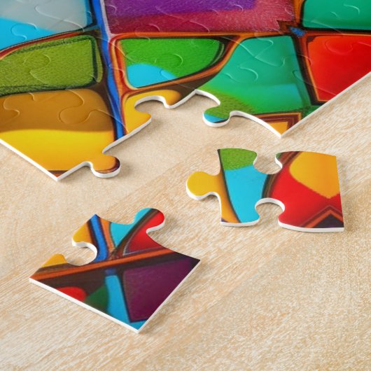 Helderheid en Glas in lood, kleurrijk Legpuzzel (Zijkant)