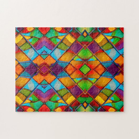 Helderheid en Glas in lood, kleurrijk Legpuzzel (Horizontaal)