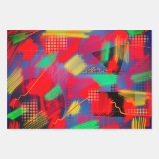 Helderheid en goedkoop Abstracte digitale art 3-kl Inpakpapier Vel (Voorkant 3)