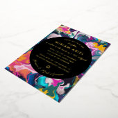 Helderheid en kleurrijke Abstracte marbling Bat Mi Folie Uitnodiging (Gedraaid)