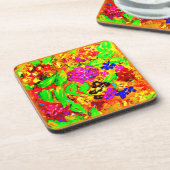 Helderheid en kleurrijke bloemen kunst. Nu kopen Bier Onderzetter (Linkerzijde)