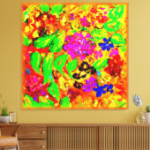 Helderheid en kleurrijke bloemen kunst. Nu kopen Canvas Afdruk (Insitu (Woonkamer))