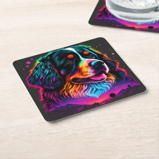 Helderheid en mooie Bernese Mountain Dog Kartonnen Onderzetters (Schuin)