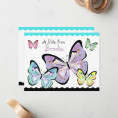 Helderheid en mooie notitiekaart voor vlinder notitiekaartje (Voorkant / Achterkant in situ)