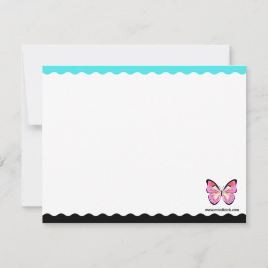 Helderheid en mooie notitiekaart voor vlinder notitiekaartje (Achterkant)