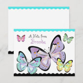 Helderheid en mooie notitiekaart voor vlinder notitiekaartje (Voorkant / Achterkant)