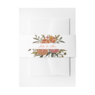 Helderheid en Oranje Floral Wedding Uitnodigingen Wikkel