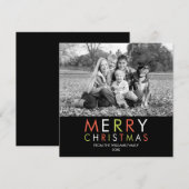 Helderheid en prettige kerstfotokaart - zwart feestdagenkaart (Voorkant / Achterkant)