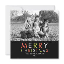 Helderheid en prettige kerstfotokaart - zwart