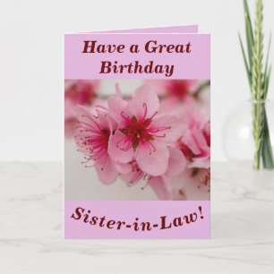Helderheid en vette Floral Birthday Card Zuster-in Kaart