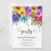 Helderheid en vette Florals 60e verjaardag Kaart (Voorkant)