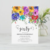 Helderheid en vette Florals 60e verjaardag Kaart (Staand voorkant)