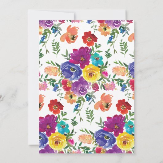 Helderheid en vette Florals Sweet Sixteen 16e verj Kaart (Achterkant)