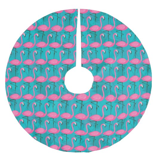 Helderheid Flamingo patroon Kerstboom Rok (Voorkant)