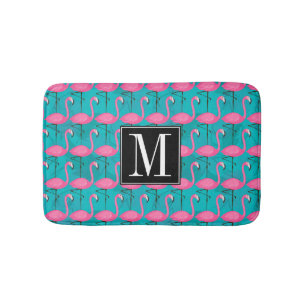 Helderheid Flamingo patroon Voeg je Initiaal toe Badmat