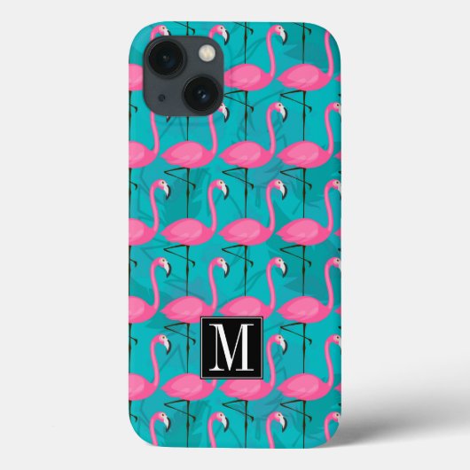 Helderheid Flamingo patroon | Voeg je Initiaal toe Case-Mate iPhone Case (Achterkant)