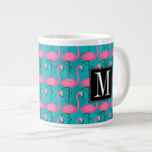 Helderheid Flamingo patroon Voeg je Initiaal toe Grote Koffiekop