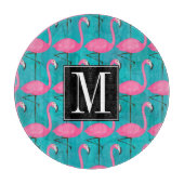 Helderheid Flamingo patroon | Voeg je Initiaal toe Snijplank (Voorkant)
