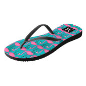 Helderheid Flamingo patroon | Voeg je Initiaal toe Teenslippers (Schuin)