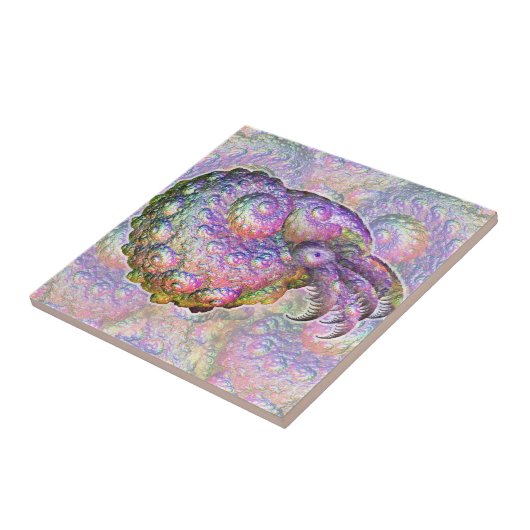 Helderheid fractal Nautilus Composiet Tegeltje (Zijkant)