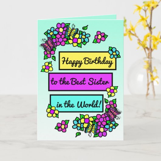 Helderheid  gedenkdag voor zuster kaart (Gele Bloem)