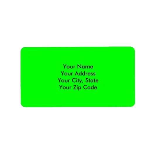 Helderheid heldere Neon Green Accent Color Etiket (Voorkant)