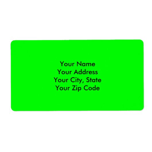 Helderheid heldere Neon Green Accent Color Etiket (Voorkant)